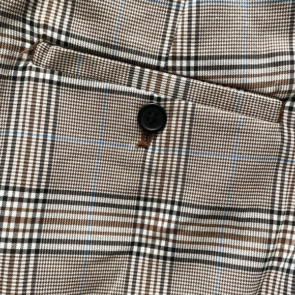 Men’s Brown Check Skinny Fit Trousers - Picture 3 of 5